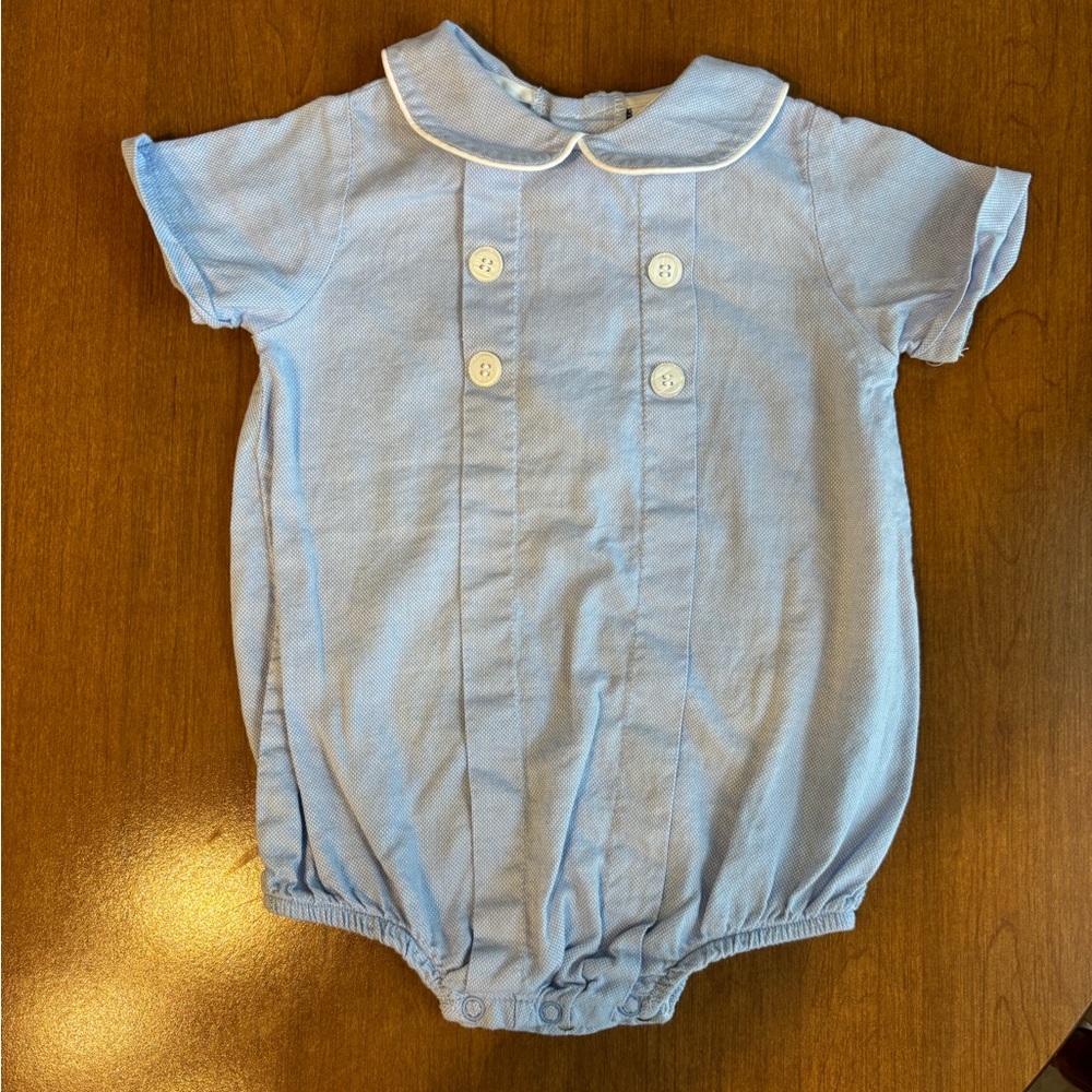 Bailey Boys Light Blue Baby Romper sz 12 months